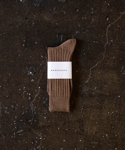 HARUSAKU(ハルサク)の「HARUSAKU Mens PLAIN RIB SOCKS:ハルサク メンズ プレーン リブソックス(ソックス/靴下・メンズ・ブラック/ライトグレー/チャコールグレー/ホワイト/オートミール/レッド/マスタード/キャメル/ミント/ナチュラル/ブラウン/ブルー/ダークグレー/グリーン・M/L/XL/S)」の6枚目の写真