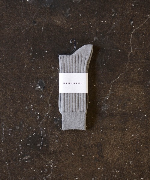 HARUSAKU(ハルサク)の「HARUSAKU Mens PLAIN RIB SOCKS:ハルサク メンズ プレーン リブソックス(ソックス/靴下・メンズ・ブラック/ライトグレー/チャコールグレー/ホワイト/オートミール/レッド/マスタード/キャメル/ミント/ナチュラル/ブラウン/ブルー/ダークグレー/グリーン・M/L/XL/S)」の4枚目の写真