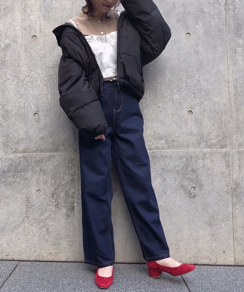 one after another NICE CLAUP（ワンアフターアナザーナイスクラップ）の「エコダウンジャケット（ダウンジャケット/コート・レディース・ブラック/ベージュ/カーキ・FREE）」の6枚目の写真