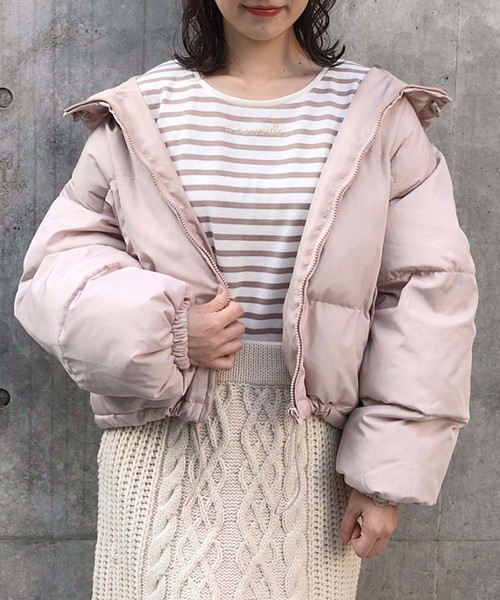 one after another NICE CLAUP（ワンアフターアナザーナイスクラップ）の「エコダウンジャケット（ダウンジャケット/コート・レディース・ブラック/ベージュ/カーキ・FREE）」の12枚目の写真