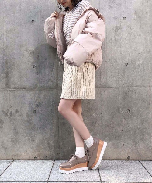 one after another NICE CLAUP（ワンアフターアナザーナイスクラップ）の「エコダウンジャケット（ダウンジャケット/コート・レディース・ブラック/ベージュ/カーキ・FREE）」の15枚目の写真