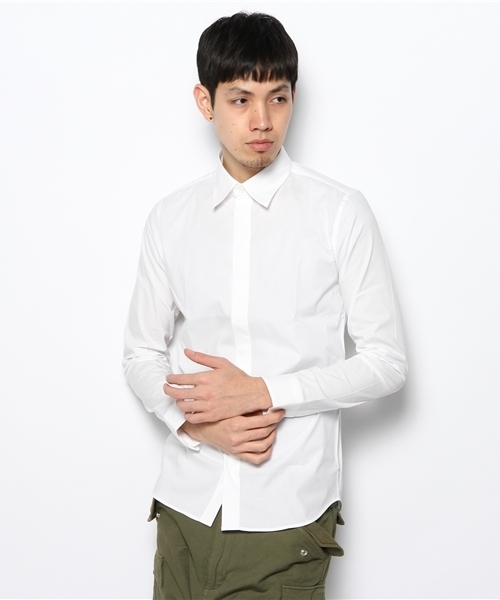 MID by MIDWEST（ミッド バイ ミッドウエスト）の「MID by MIDWEST 比翼レギュラーストレッチシャツ（シャツ/ブラウス・メンズ・ホワイト/ブラック/ネイビー・1/2/3）」の14枚目の写真