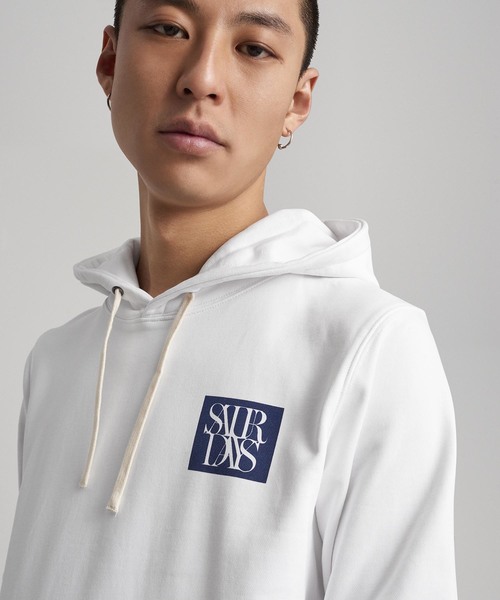 Saturdays NYC（サタデーズ ニューヨークシティ ）の「Ditch Saturdays Overlap Chest Hoodie（パーカー・メンズ・ホワイト/オレンジ/ブラック・L/X-LARGE/X-SMALL/S/M）」の10枚目の写真