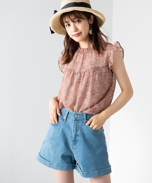 WEGO(ウィゴー)の「WEGO/デイリーハイウエストショーツ(デニムパンツ)」|ライトインディゴブルー
