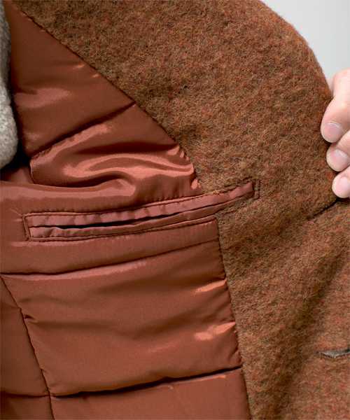 NANO universe（ナノユニバース）の「圧縮ウールジャージーチェスター（その他アウター・メンズ・ブルー/キャメル/オレンジ/ネイビー・MEDIUM/SMALL/X-LARGE/LARGE）」の11枚目の写真