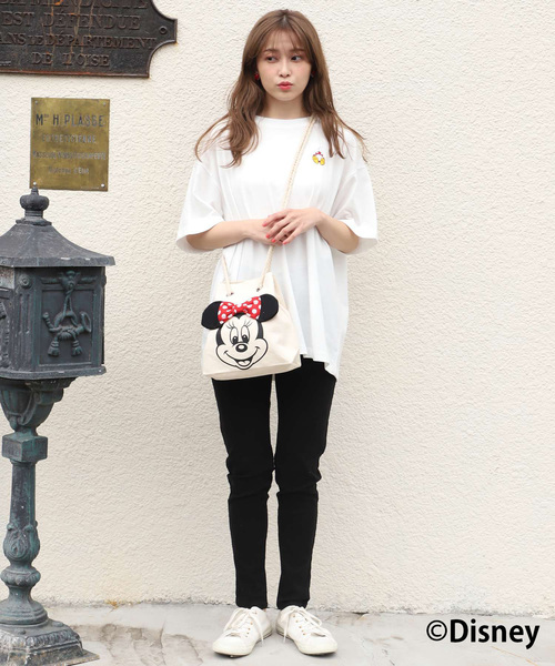 one after another NICE CLAUP(ワンアフターアナザーナイスクラップ)の「ミニーマウス/バックプリントTシャツ(Tシャツ/カットソー・レディース・オフホワイト/ブラック・FREE)」の4枚目の写真
