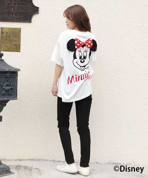 one after another NICE CLAUP(ワンアフターアナザーナイスクラップ)の「ミニーマウス/バックプリントTシャツ(Tシャツ/カットソー・レディース・オフホワイト/ブラック・FREE)」の5枚目の写真