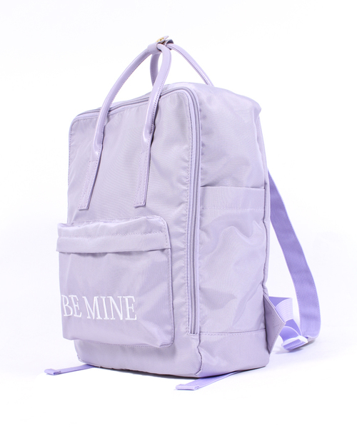 WEGO（ウィゴー）の「WEGO/ナイロンスクエアリュック（バックパック/リュック・レディース・ホワイト/ブラック/パープル・FREE）」の9枚目の写真