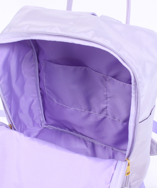 WEGO（ウィゴー）の「WEGO/ナイロンスクエアリュック（バックパック/リュック・レディース・ホワイト/ブラック/パープル・FREE）」の6枚目の写真
