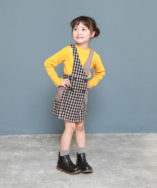 RAGMART(ラグマート)の「ジャンパースカート 格子柄(ジャンパースカート・キッズ・ベージュ/マスタード・110cm/100cm/120cm/130cm)」の7枚目の写真