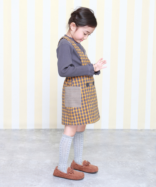 RAGMART(ラグマート)の「ジャンパースカート 格子柄(ジャンパースカート・キッズ・ベージュ/マスタード・110cm/100cm/120cm/130cm)」の10枚目の写真