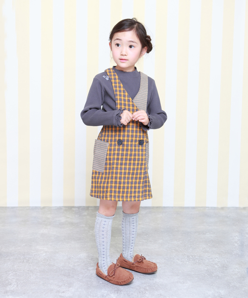 RAGMART(ラグマート)の「ジャンパースカート 格子柄(ジャンパースカート・キッズ・ベージュ/マスタード・110cm/100cm/120cm/130cm)」の11枚目の写真