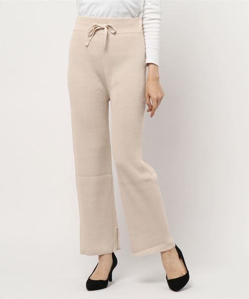 LOWRYS FARM（ローリーズファーム）の「ニットストレートパンツ　851696（その他パンツ・レディース・ブラック/ブラウン/ミント/アイボリー・FREE）」の6枚目の写真