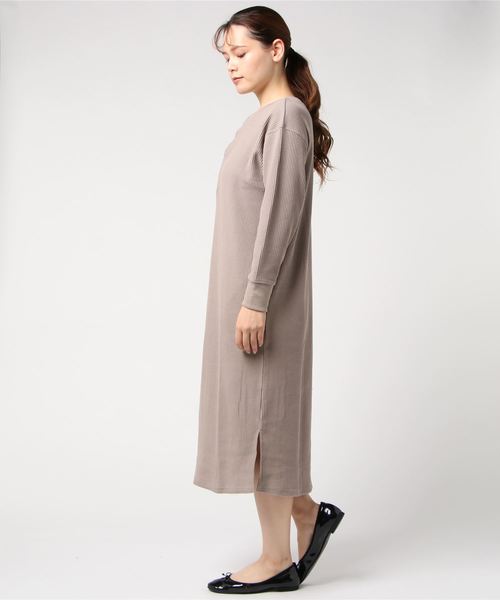 WEGO(ウィゴー)の「WEGO/ヘンリーワッフルワンピース(ワンピース・レディース・パープル/ベージュ・FREE)」の3枚目の写真