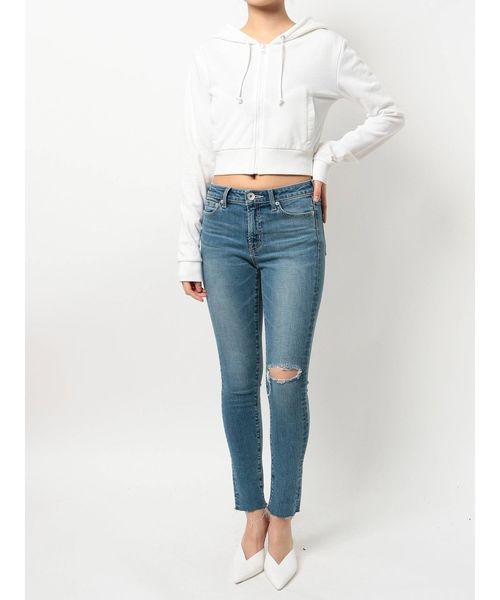 GYDA（ジェイダ）の「BASICショートパーカー（パーカー・レディース・ベージュ/グレー/オフホワイト/ブラック・FREE）」の12枚目の写真