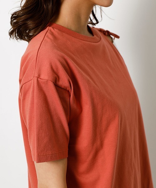 AZUL by moussy（アズールバイマウジー）の「LAYERING RIBBON TOPS/レイヤリングリボントップス（Tシャツ/カットソー・レディース・ブラック/ベージュ/オレンジ/カーキ・SMALL/MEDIUM）」の14枚目の写真