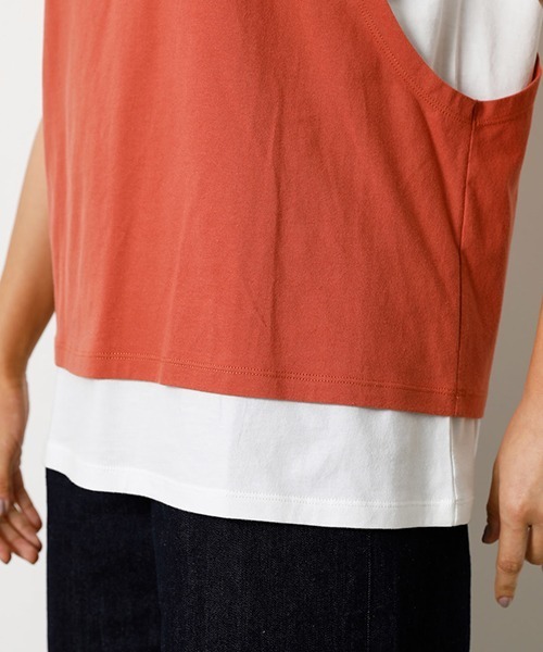 AZUL by moussy（アズールバイマウジー）の「LAYERING RIBBON TOPS/レイヤリングリボントップス（Tシャツ/カットソー・レディース・ブラック/ベージュ/オレンジ/カーキ・SMALL/MEDIUM）」の13枚目の写真