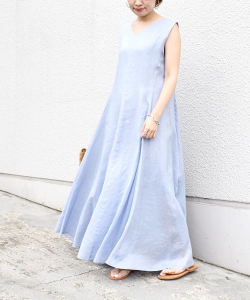 SHIPS(シップス)の「ラミー2WAYフレアワンピース◇(ワンピース・レディース・ライトブルー/ネイビー/グリーン・38/36)」の12枚目の写真