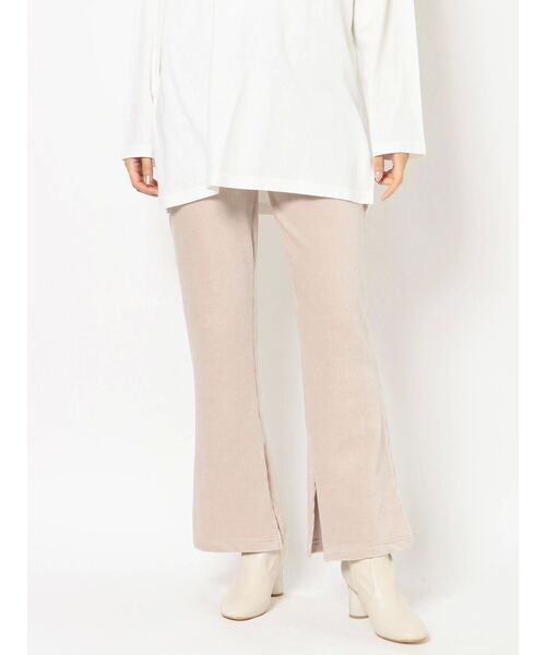 MERCURYDUO（マーキュリーデュオ）の「【DC別注】リブパンツ（その他パンツ・レディース・ベージュ/アイボリー・FREE）」の4枚目の写真