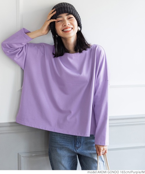 coca（coca）（コカ）の「＼新色登場／ドロップショルダープルオーバー（Tシャツ/カットソー・レディース・ブラック/ホワイト/パープル/イエロー・ONE SIZE/M/L）」の19枚目の写真