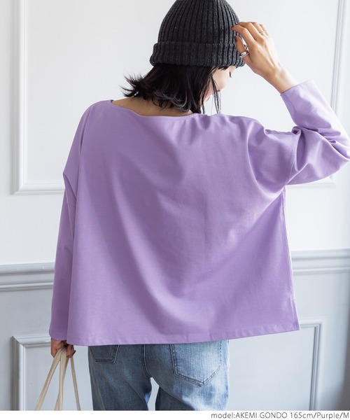 coca（coca）（コカ）の「＼新色登場／ドロップショルダープルオーバー（Tシャツ/カットソー・レディース・ブラック/ホワイト/パープル/イエロー・ONE SIZE/M/L）」の17枚目の写真