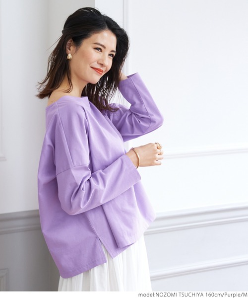 coca（coca）（コカ）の「＼新色登場／ドロップショルダープルオーバー（Tシャツ/カットソー・レディース・ブラック/ホワイト/パープル/イエロー・ONE SIZE/M/L）」の16枚目の写真