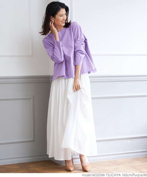 coca（coca）（コカ）の「＼新色登場／ドロップショルダープルオーバー（Tシャツ/カットソー・レディース・ブラック/ホワイト/パープル/イエロー・ONE SIZE/M/L）」の15枚目の写真