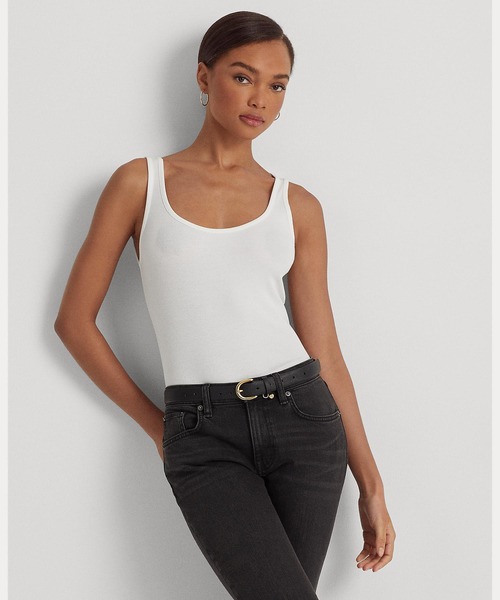 LAUREN RALPH LAUREN / ローレン ラルフ ローレン コットンブレンド タンクトップ コットンブレンド タンクトップ（Tシャツ/カットソー）｜LAUREN