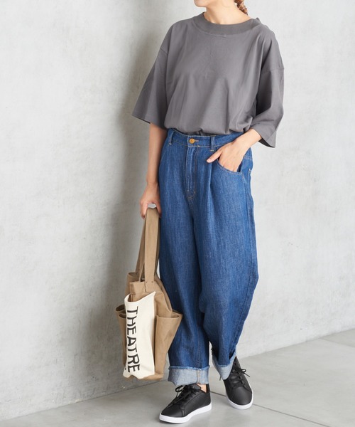 PUAL CE CIN（ピュアルセシン）の「撥水吸収速乾Ｔシャツ（Tシャツ/カットソー・レディース・ブラック/チャコールグレー/ライトグレー/オフホワイト・FREE）」の3枚目の写真