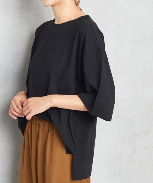 PUAL CE CIN（ピュアルセシン）の「撥水吸収速乾Ｔシャツ（Tシャツ/カットソー・レディース・ブラック/チャコールグレー/ライトグレー/オフホワイト・FREE）」の2枚目の写真