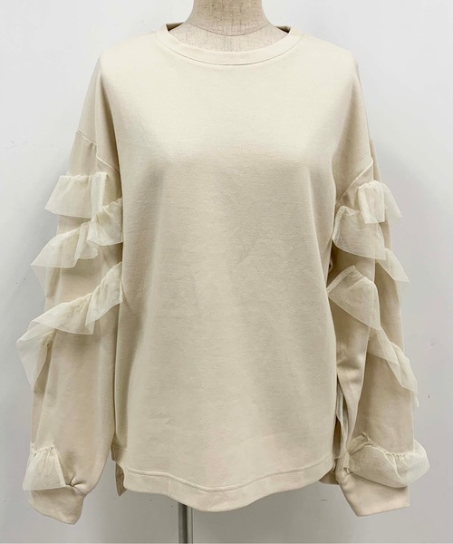 PICCIN（ピッチン）の「【WEB限定】袖チュールフリルカットソー（Tシャツ/カットソー・レディース・クリーム/ブラック/アイボリー・M/L）」の12枚目の写真