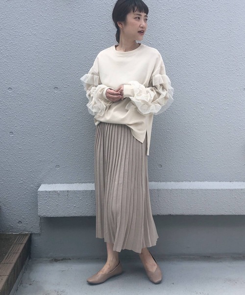 PICCIN（ピッチン）の「【WEB限定】袖チュールフリルカットソー（Tシャツ/カットソー・レディース・クリーム/ブラック/アイボリー・M/L）」の14枚目の写真