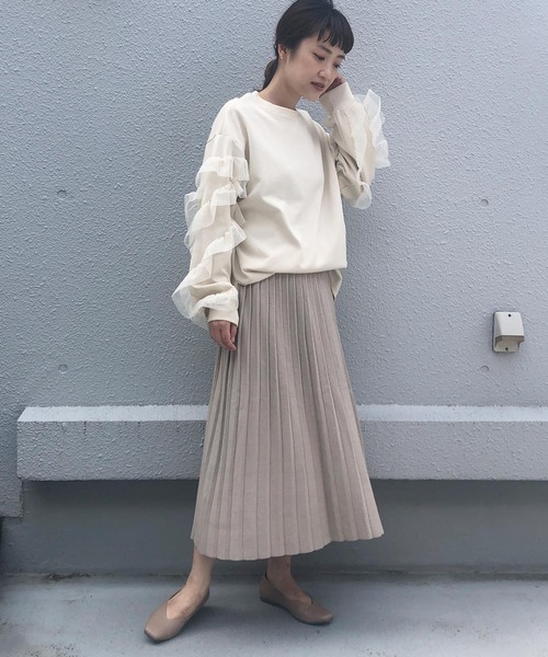 PICCIN（ピッチン）の「【WEB限定】袖チュールフリルカットソー（Tシャツ/カットソー・レディース・クリーム/ブラック/アイボリー・M/L）」の15枚目の写真