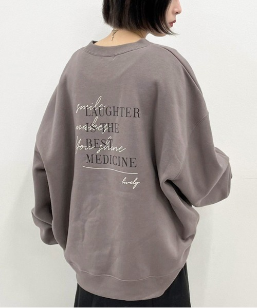 apres jour mignon（アプレジュールミニョン）の「アソートプリントルーズスウェット２【ZOZOTOWN限定アイテム】（スウェット・レディース・ブルー系その他/パープル/ブラック系その他2/ブラック/ダークグリーン/グリーン系その他/アイボリー/クリーム/グレイッシュベージュ/ブラック系その他・フリー/X-LARGE）」の10枚目の写真