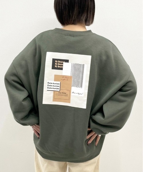 apres jour mignon（アプレジュールミニョン）の「アソートプリントルーズスウェット２【ZOZOTOWN限定アイテム】（スウェット・レディース・ブルー系その他/パープル/ブラック系その他2/ブラック/ダークグリーン/グリーン系その他/アイボリー/クリーム/グレイッシュベージュ/ブラック系その他・フリー/X-LARGE）」の8枚目の写真