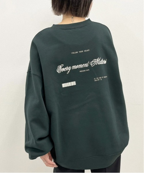 apres jour mignon（アプレジュールミニョン）の「アソートプリントルーズスウェット２【ZOZOTOWN限定アイテム】（スウェット・レディース・ブルー系その他/パープル/ブラック系その他2/ブラック/ダークグリーン/グリーン系その他/アイボリー/クリーム/グレイッシュベージュ/ブラック系その他・フリー/X-LARGE）」の7枚目の写真