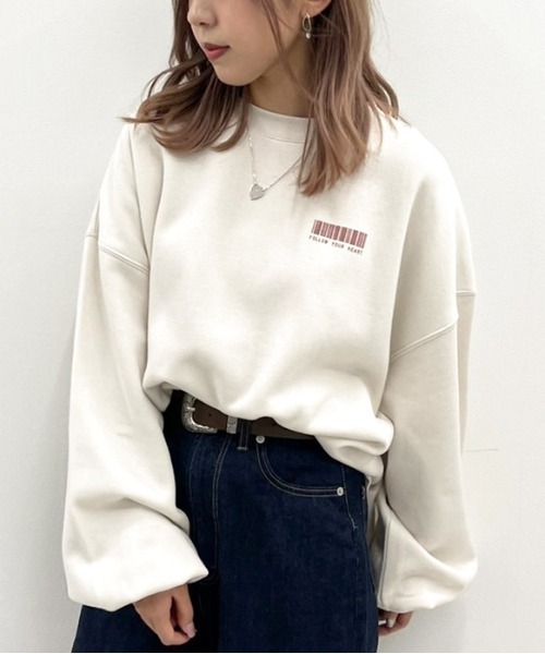 apres jour mignon（アプレジュールミニョン）の「アソートプリントルーズスウェット２【ZOZOTOWN限定アイテム】（スウェット・レディース・ブルー系その他/パープル/ブラック系その他2/ブラック/ダークグリーン/グリーン系その他/アイボリー/クリーム/グレイッシュベージュ/ブラック系その他・フリー/X-LARGE）」の11枚目の写真