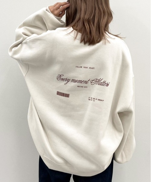 apres jour mignon（アプレジュールミニョン）の「アソートプリントルーズスウェット２【ZOZOTOWN限定アイテム】（スウェット・レディース・ブルー系その他/パープル/ブラック系その他2/ブラック/ダークグリーン/グリーン系その他/アイボリー/クリーム/グレイッシュベージュ/ブラック系その他・フリー/X-LARGE）」の12枚目の写真