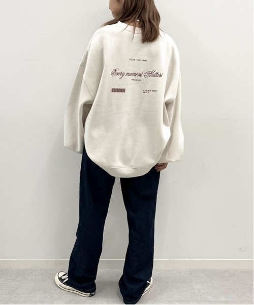 apres jour mignon（アプレジュールミニョン）の「アソートプリントルーズスウェット２【ZOZOTOWN限定アイテム】（スウェット・レディース・ブルー系その他/パープル/ブラック系その他2/ブラック/ダークグリーン/グリーン系その他/アイボリー/クリーム/グレイッシュベージュ/ブラック系その他・フリー/X-LARGE）」の15枚目の写真