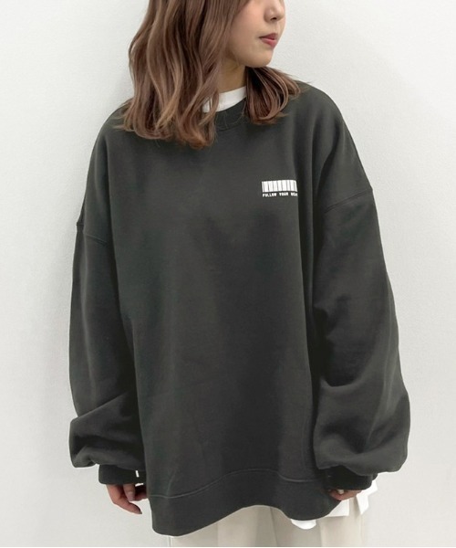 apres jour mignon（アプレジュールミニョン）の「アソートプリントルーズスウェット２【ZOZOTOWN限定アイテム】（スウェット・レディース・ブルー系その他/パープル/ブラック系その他2/ブラック/ダークグリーン/グリーン系その他/アイボリー/クリーム/グレイッシュベージュ/ブラック系その他・フリー/X-LARGE）」の22枚目の写真