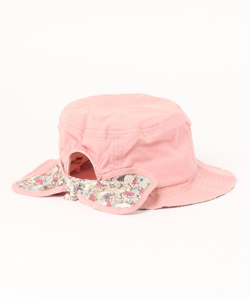 Love&Peace&Money（ラブアンドピースアンドマネー）の「シャンブレー小花柄日よけハット（ハット・キッズ・オフホワイト/ピンク・XS(48-52)/52-56cm）」の3枚目の写真