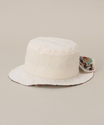 シャンブレー小花柄日よけハット