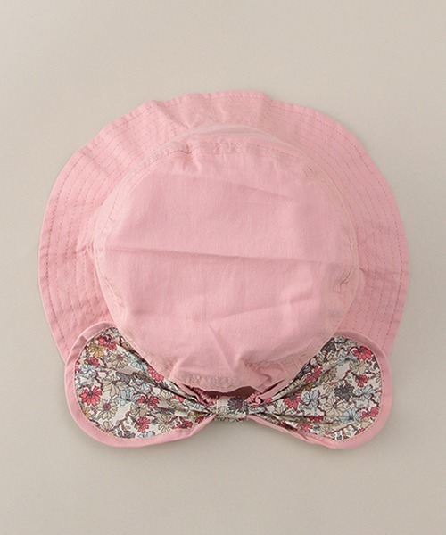Love&Peace&Money（ラブアンドピースアンドマネー）の「シャンブレー小花柄日よけハット（ハット・キッズ・オフホワイト/ピンク・XS(48-52)/52-56cm）」の8枚目の写真