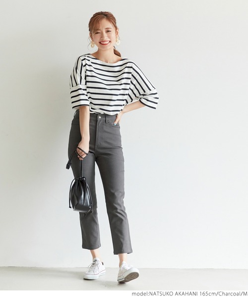 coca(coca)(コカ)の「くすみカラーストレッチツイルパンツ(その他パンツ・レディース・チャコールグレー/ベージュ/ライトグリーン・MEDIUM/LARGE)」の19枚目の写真