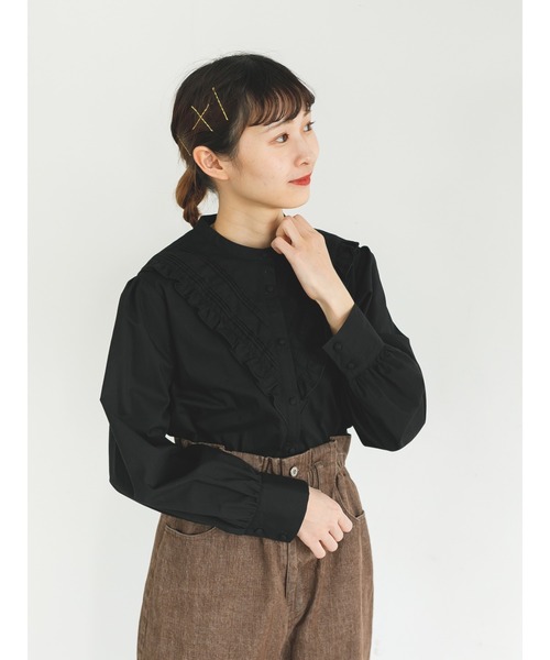 SLURR（スラ―）の「ピンタックフリルパフスリーブブラウス（シャツ/ブラウス・レディース・ブラック/オフホワイト/ブルー系その他7・FREE）」の15枚目の写真