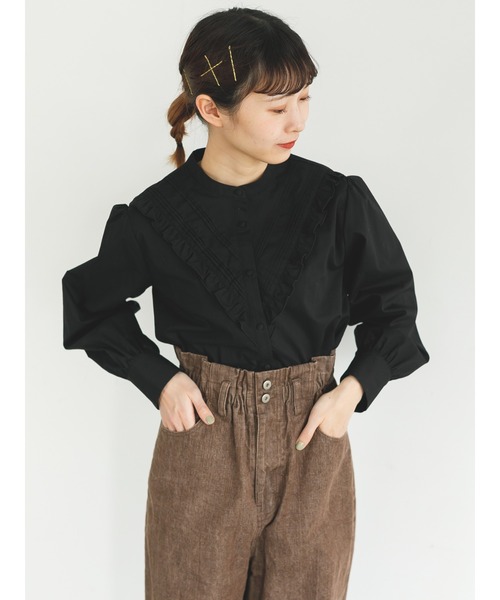 SLURR（スラ―）の「ピンタックフリルパフスリーブブラウス（シャツ/ブラウス・レディース・ブラック/オフホワイト/ブルー系その他7・FREE）」の16枚目の写真