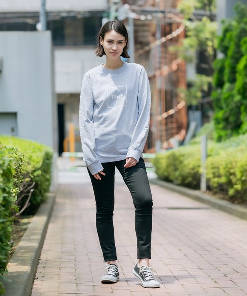 HUF（ハフ）の「HUF/ハフ DOMESTIC L/S TEE ボックスロゴ ロンT オーバーサイズ ユニセックス ストリート（Tシャツ/カットソー・メンズ・ホワイト/ブラック/グレー・S/M/L/XL）」の17枚目の写真