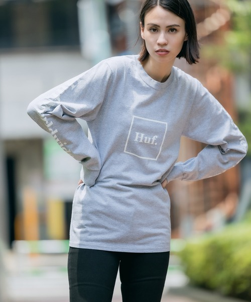 HUF（ハフ）の「HUF/ハフ DOMESTIC L/S TEE ボックスロゴ ロンT オーバーサイズ ユニセックス ストリート（Tシャツ/カットソー・メンズ・ホワイト/ブラック/グレー・S/M/L/XL）」の18枚目の写真