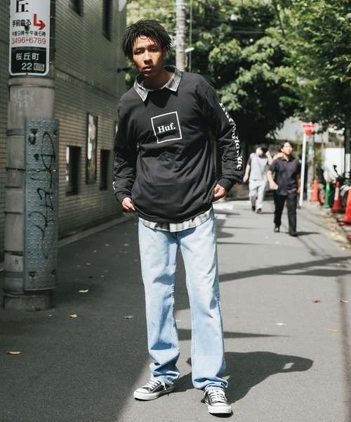 ☆HUF（ハフ）☆DOMESTIC TIE DYE L/S TEE(長袖シャツ） HUF/ハフ DOMESTIC L/S TEE ボックスロゴ ロンT オーバーサイズ