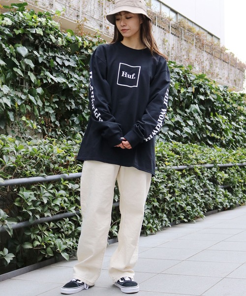 HUF/ハフ DOMESTIC L/S TEE ボックスロゴ ロンT オーバーサイズ